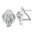 Image of 20.06mm Sterling Silver Rhodium-plated CZ Circle with Cheetah Post Omega Back Earrings