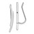 23.44mm Sterling Silver Rhodium-plated Polished Double Curved Bar Ear Climber Earrings