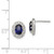 12mm Sterling Silver Rhodium-plated CZ and Created Sapphire Oval Halo Post Earrings