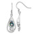 36.7mm Sterling Silver Rhodium-plated Polished Abalone Swirl Teardrop Dangle Earrings