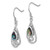 Image of 36.7mm Sterling Silver Rhodium-plated Polished Abalone Swirl Teardrop Dangle Earrings