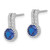 13.3mm Sterling Silver Rhodium-plated Polished Created Blue Spinel & CZ Post Earrings