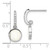 Image of 19.6mm Sterling Silver Rhodium-plated Polished CZ & Created Opal Post Dangle Earrings