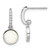 Image of 19.6mm Sterling Silver Rhodium-plated Polished CZ & Created Opal Post Dangle Earrings
