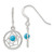 Image of 27.15mm Sterling Silver Polished Simulated Turquoise Bead Dream Catcher Dangle Earrings