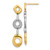 Image of Sterling Silver Rhodium-plated Gold-tone Polished CZ Fancy Post Dangle Earrings