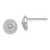 Image of 7.5mm Sterling Silver Rhodium-plated Polished & Textured Diamond Circle Post Earrings