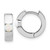 Image of 13.7mm Sterling Silver Rhodium-plated Polished Created Opal Hinged Round Hoop Earrings