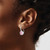 Image of 21.65mm Sterling Silver Rhodium-plated Polished Pink & White CZ Halo Leverback Earrings