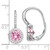 Image of 21.65mm Sterling Silver Rhodium-plated Polished Pink & White CZ Halo Leverback Earrings