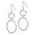 Image of 49mm Sterling Silver Rhodium-plated Polished & Hammered Circle & Oval Dangle Earrings