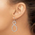 Image of 49mm Sterling Silver Rhodium-plated Polished & Hammered Circle & Oval Dangle Earrings