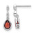 Image of Sterling Silver Rhodium-plated White Ice .01 ctw Diamond and Garnet Post Earrings