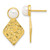 Image of 24.8mm Sterling Silver Gold-tone Hammered Freshwater Cultured Pearl Dangle Post Earrings