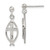 Image of 26mm Sterling Silver Polished Antiqued & Textured Ichthus & Cross Post Dangle Earrings