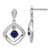 Image of 24.7mm Sterling Silver Rhodium-plated Blue Glass and Clear CZ Fancy Square Post Earrings