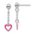 Image of Sterling Silver Madi K Polished Pink Enameled Heart Childrens Post Dangle Earrings