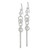 Image of 61.1mm Sterling Silver Polished & Diamond-cut Circle & Multi-strand Chain Dangle Earrings