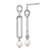 Image of 37mm Sterling Silver Rhodium-plated Link with Freshwater Cultured Pearl Dangle Earrings