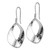 Image of 53mm Sterling Silver Rhodium-plated Polished & Textured Curved Teardrop Dangle Earrings