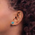 Image of 8mm Sterling Silver Rhodium-plated Beaded Edge Simulated Turquoise Heart Post Earrings
