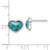 Image of 8mm Sterling Silver Rhodium-plated Beaded Edge Simulated Turquoise Heart Post Earrings