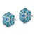 Image of 14.25mm Sterling Silver Rhodium-plated Blue/Green Nano Crystal and CZ Floral Post Earrings