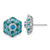 Image of 14.25mm Sterling Silver Rhodium-plated Blue/Green Nano Crystal and CZ Floral Post Earrings