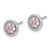 Image of 8.4mm Sterling Silver Rhodium-plated Pink Crystal Cluster w/ CZ Halo Jacket Post Earrings