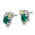 Image of Sterling Silver Rhodium-plated Created Emerald Peridot and White Topaz Post Earrings