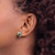 Image of Sterling Silver Rhodium-plated Created Emerald Peridot and White Topaz Post Earrings