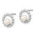 Image of 10.9mm Sterling Silver Rhodium-plated 5-6mm Button White Freshwater Cultured Pearl Earrings