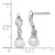Image of 22mm Sterling Silver Rhodium-plated Diamond & Freshwater Cultured PEarringsl Post Earrings