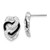 Image of 16mm Sterling Silver Rhodium-plated Black Enamel & Stellux Crystal Tri Heart Post Earrings