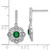 Image of 21.4mm Sterling Silver Rhodium-plated Green Glass and Clear CZ Vintaged Dangle Post Earrings