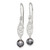 Image of 30mm Sterling Silver Polished Filigree 5-6mm Grey Freshwater Cultured Pearl Dangle Earrings