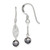 Image of 30mm Sterling Silver Polished Filigree 5-6mm Grey Freshwater Cultured Pearl Dangle Earrings