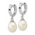 Image of 24.38mm Sterling Silver Rhodium-plated 8-9mm White Teardrop Freshwater Cultured Pearl Earrings