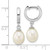 Image of 24.38mm Sterling Silver Rhodium-plated 8-9mm White Teardrop Freshwater Cultured Pearl Earrings