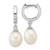 Image of 24.38mm Sterling Silver Rhodium-plated 8-9mm White Teardrop Freshwater Cultured Pearl Earrings