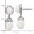 Image of 24mm Sterling Silver Rhodium-plated 6-8mm Freshwater Cultured Pearl/CZ Post Dangle Earrings