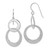 Image of 44mm Sterling Silver Rhodium-plated Polished & Textured Interlocking Circle Dangle Earrings