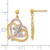 Image of 24mm Sterling Silver & Flash Gold-plated Pink & Clear CZ Butterfly Heart Post Dangle Earrings