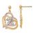 Image of 24mm Sterling Silver & Flash Gold-plated Pink & Clear CZ Butterfly Heart Post Dangle Earrings