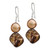 Image of 47mm Sterling Silver Polished Brown Mother of Pearl/Freshwater Cultured Pearl Dangle Earrings