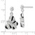 Image of 26mm Sterling Silver Stellux Crystal Black & White Animal Print Butterfly Post Dangle Earrings