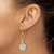 48mm Sterling Silver Gold-plated Polished & Laser-cut Hammered Circle Amazonite Dangle Earrings