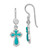 Image of 36mm Sterling Silver Rhodium-plated Polished Simulated Turquoise Cross & Flower Dangle Earrings