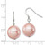 Image of 30mm Sterling Silver Rhodium-plated Polished Pink 14-15mm Round Simulated Pearl Dangle Earrings