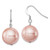 Image of 30mm Sterling Silver Rhodium-plated Polished Pink 14-15mm Round Simulated Pearl Dangle Earrings